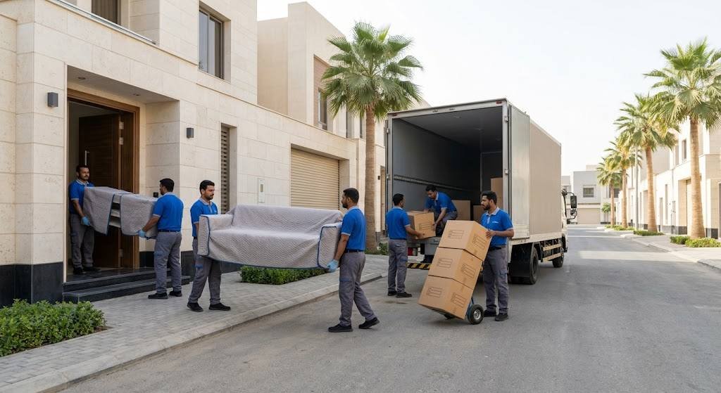 دينا نقل عفش مجهزة وصناديق مغلقة مخصصة لحماية الأثاث أثناء الانتقال في جدة.