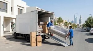 فريق عمل محترف يقوم بفك وتغليف ونقل الأثاث بأمان وعناية ضمن خدمات نقل عفش حي المروة لضمان راحة وسلامة ممتلكات العملاء.